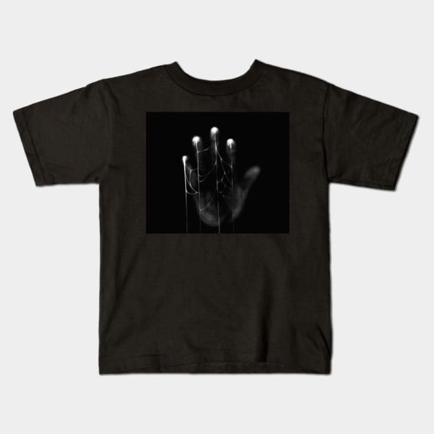 Bloody Dark Hand On Black Background Kids T-Shirt by SYLPAT